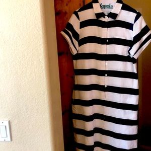 Women’s Blue and White stripe linen dress
